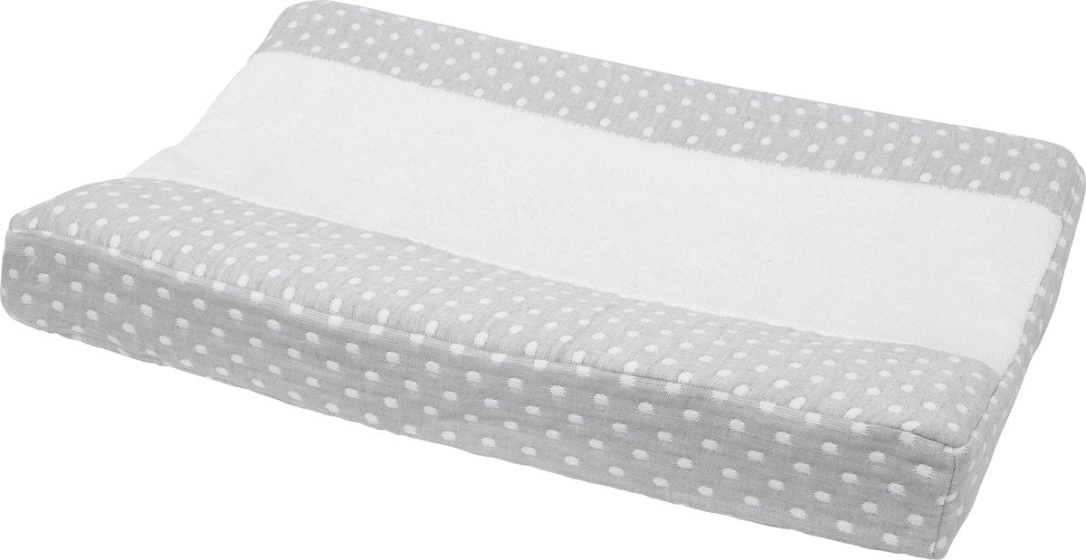 Meyco baby little dots aankleedkussenhoes - grey - 50x70cm