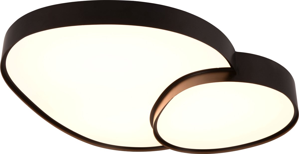 Trio rise - plafondlamp - zwart mat - incl. 1x smd 45w - geintergreerde dimmer - memory functie - lichtkleur instelbaar