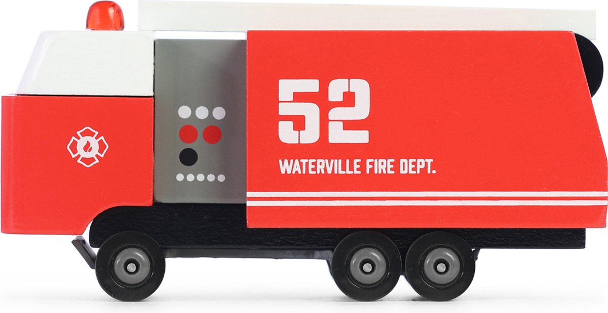 Candylab toys candycar world: fire truck (k185) 14,6x5,1x7cm, wooden diecast, in giftbox, 3+