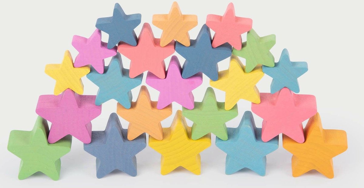 Tickit ® estrellas de madera arcoiris