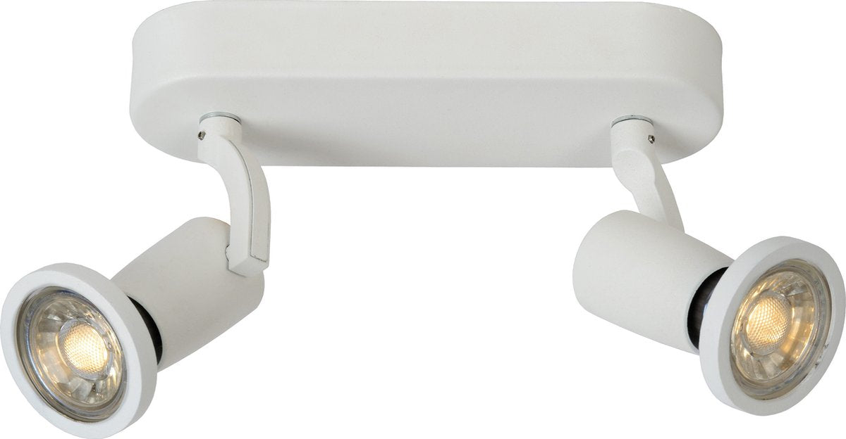 Lucide jaster-led - plafondspot (plafondlamp) - led - gu10 - 2x5w 2700k - wit