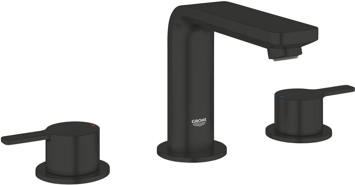 Grohe lineare new m-size driegats wastafelmengkraan – met trekwaste – ecojoy – fastfixation – matte black