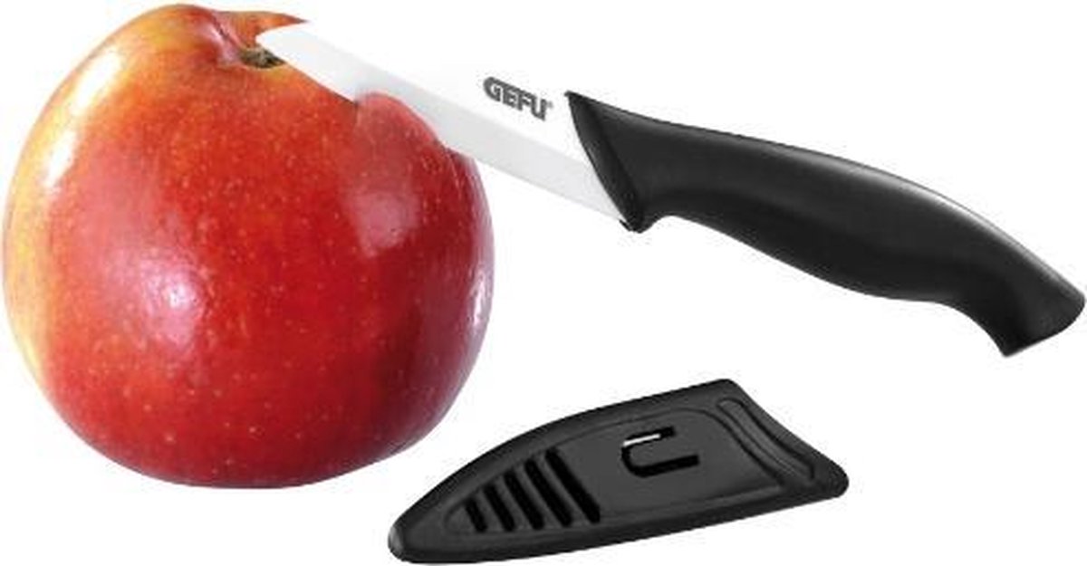 Coltello in ceramica Gefu ceramo – 18,5 cm – per frutta e verdura – bianco e nero