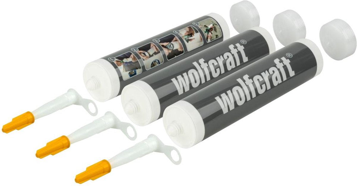 Wolfcraft - kit tubi vuoti - cartucce - kit tubi - 3 pezzi - 4044000