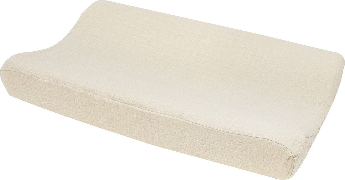 Meyco baby uni aankleedkussenhoes - pre-washed hydrofiel - soft sand - 50x70cm