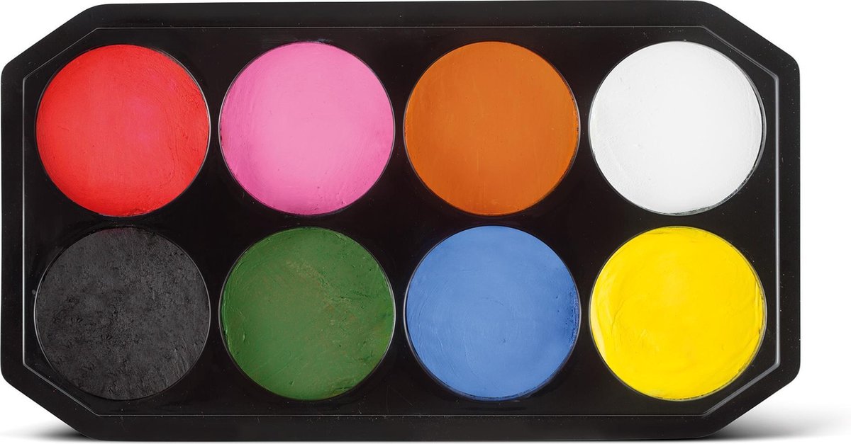 Snazaroo 1172015 set trucco 8 colori 18ml – kit professionale per pittura viso – a base d'acqua, lavabile delicato sulla pelle