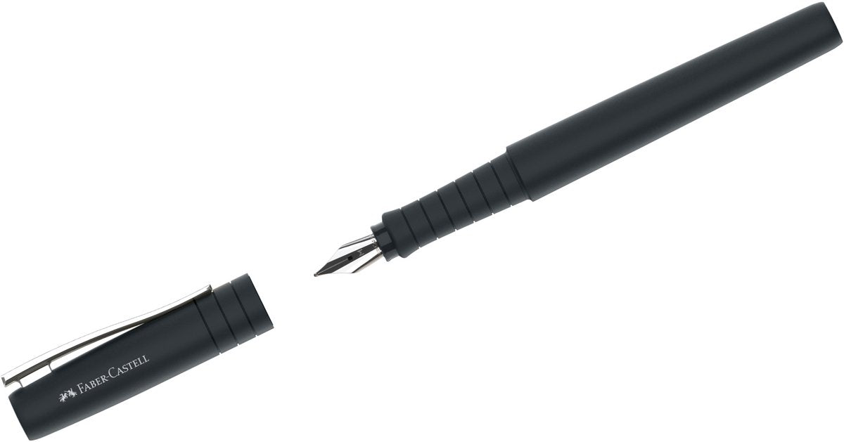 Pluma estilográfica faber-castell - pluma de polietileno - punta f - negro - fc-241006