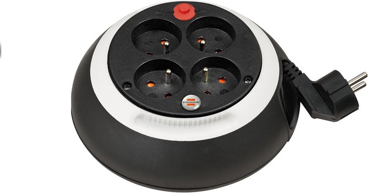 Avvolgicavo Brennerstuhl comfort-line cl-s 4 vie bianco e nero 3m