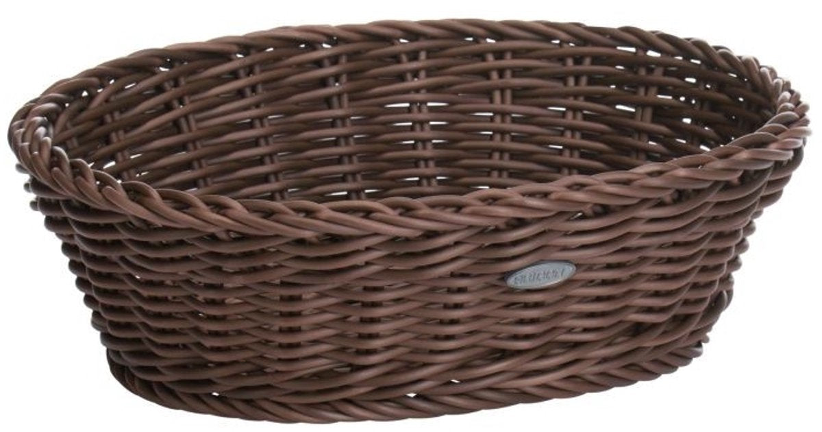 Cestino Westmark Saleen ovale 26x19x8 cm - cestino portaoggetti in plastica marrone.