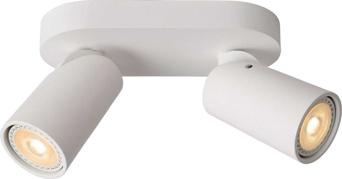 Lucide xyrus - faretto da soffitto (lampada da soffitto) - led dimmerabile caldo - gu10 - 2x5w 2200k 3000k - bianco