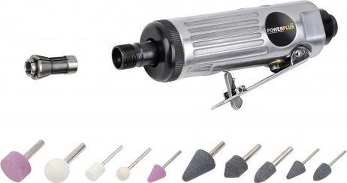 Set smerigliatrice pneumatica Powerplus powair0011 - max. pressione: 6,3 bar - incl. custodia e 15 accessori