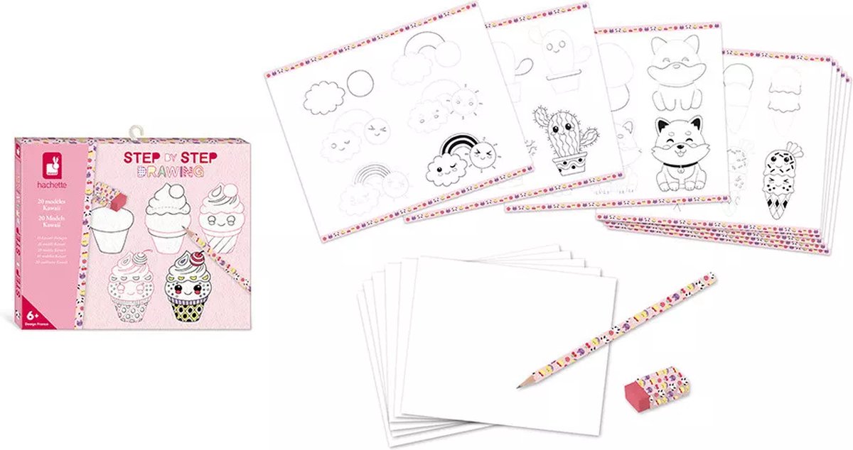 Janod - hachette - modelos creativos de dibujo kawaii
