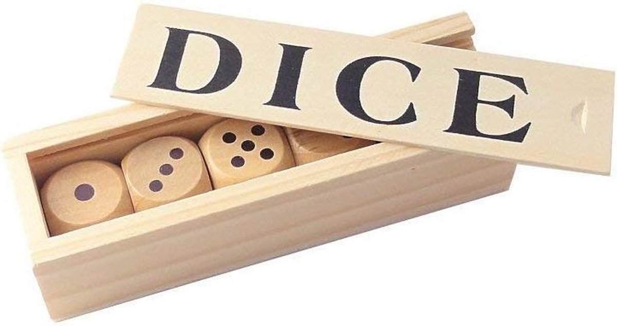 Set dadi in legno Philos d6 25mm (5 pezzi).