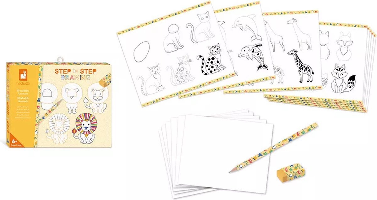 Janod - hachette - dibujo creativo de animales