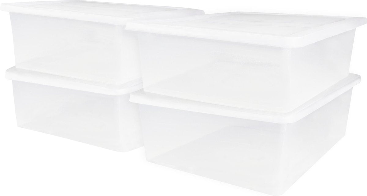 Scatola portaoggetti Iris cristalbox - 28 l - plastica - trasparente - set da 4