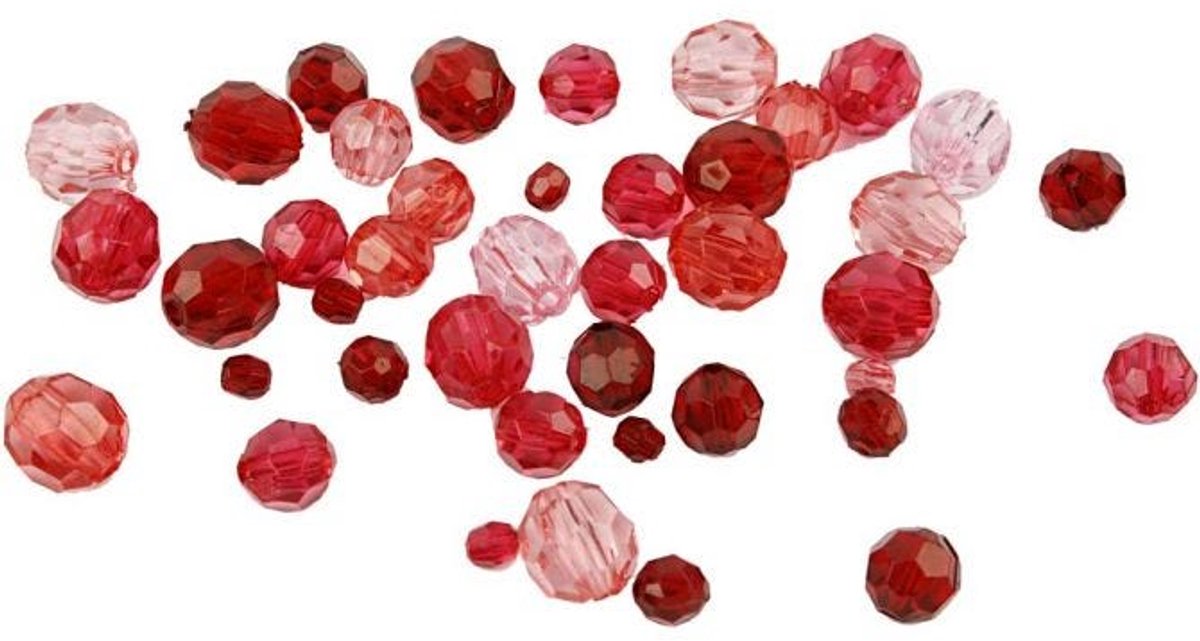 Beads Facet Beads de Creativ Company Mezcle Red Harmonie, 45 gramos