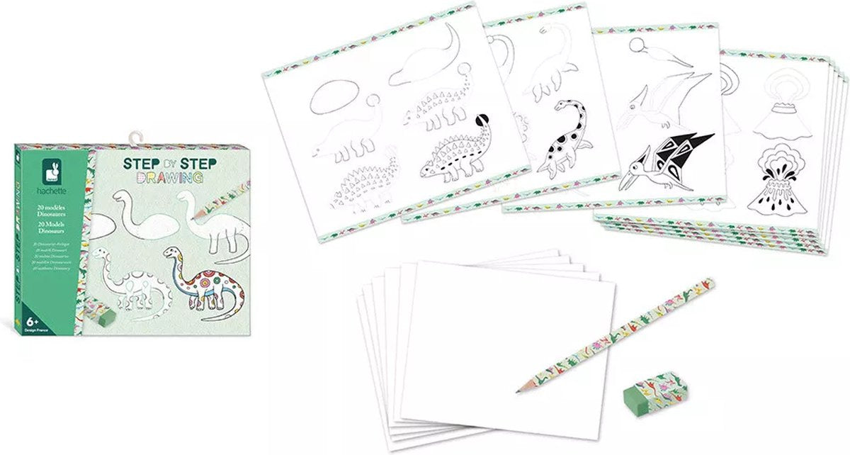 Janod - hachette - dibujo creativo de dinosaurios
