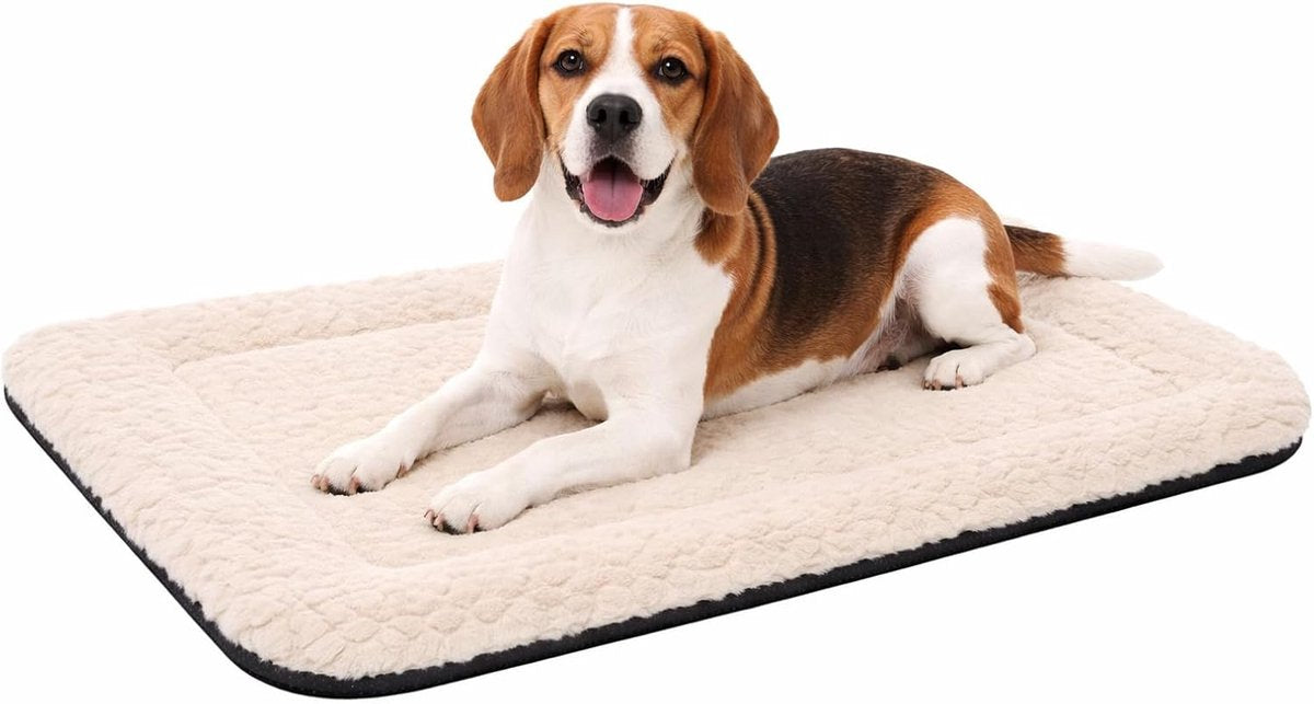 Cojín para perros Flamingo – Cesta para perros – Naya rectangular beige 85,5x51 cm – Cómodo – Ajuste perfecto – Superficie de descanso suave