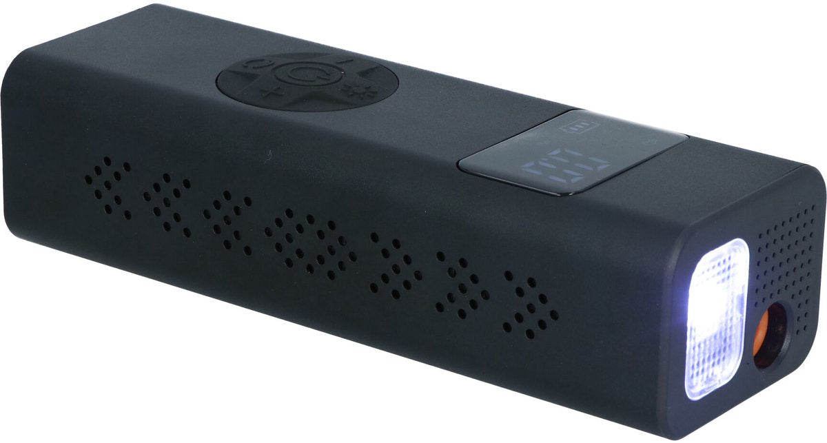Compresor móvil Carpoint - banco de energía - linterna - compacto y potente - pantalla claramente legible - 11,1v 60w - máximo 120 psi o 8,3 bar - incl. cable USB-C