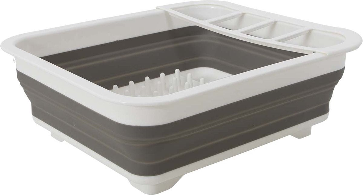 Gimex - scolapiatti - pieghevole - bianco grigio