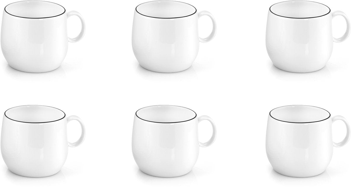 Medard de noblat - yaka nero - tazza tè caffè 20 cl - 6 pezzi - gres