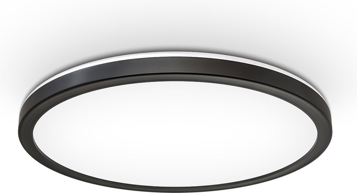 Briloner b.k.licht - lampada da soffitto - pannello LED nero - lampada da soffitto rotonda - ø29,3cm - 4.000k - 2.400lm - 18w