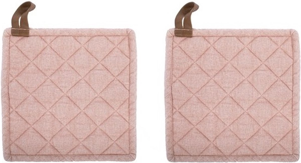 Presine myrna sans marque tiseco – cotone – set di 2 pezzi – 20x20 cm – rosa