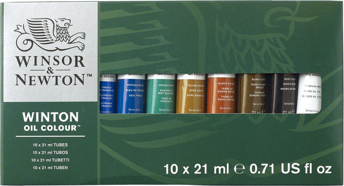 Winsor newton 1490697 winton olieverf starter set – 10 × 21 ml – olieverf voor kunstenaars en beginners