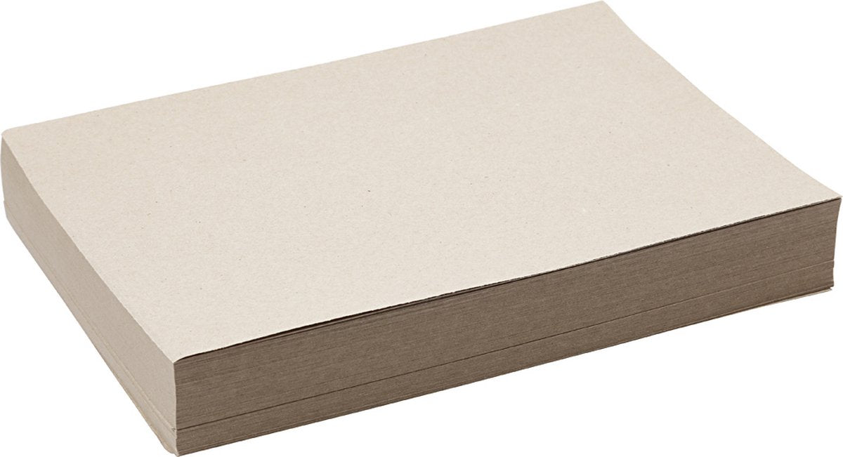 Papel reciclado de la empresa Creativ, a4, hoja 210x297 mm, 100 gr, marrón grisáceo, 250 hojas 1 caja