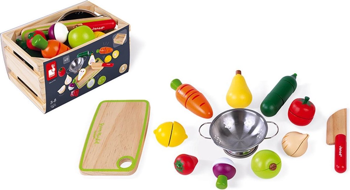 Janod - mercato verde - maxi set frutta e verdura