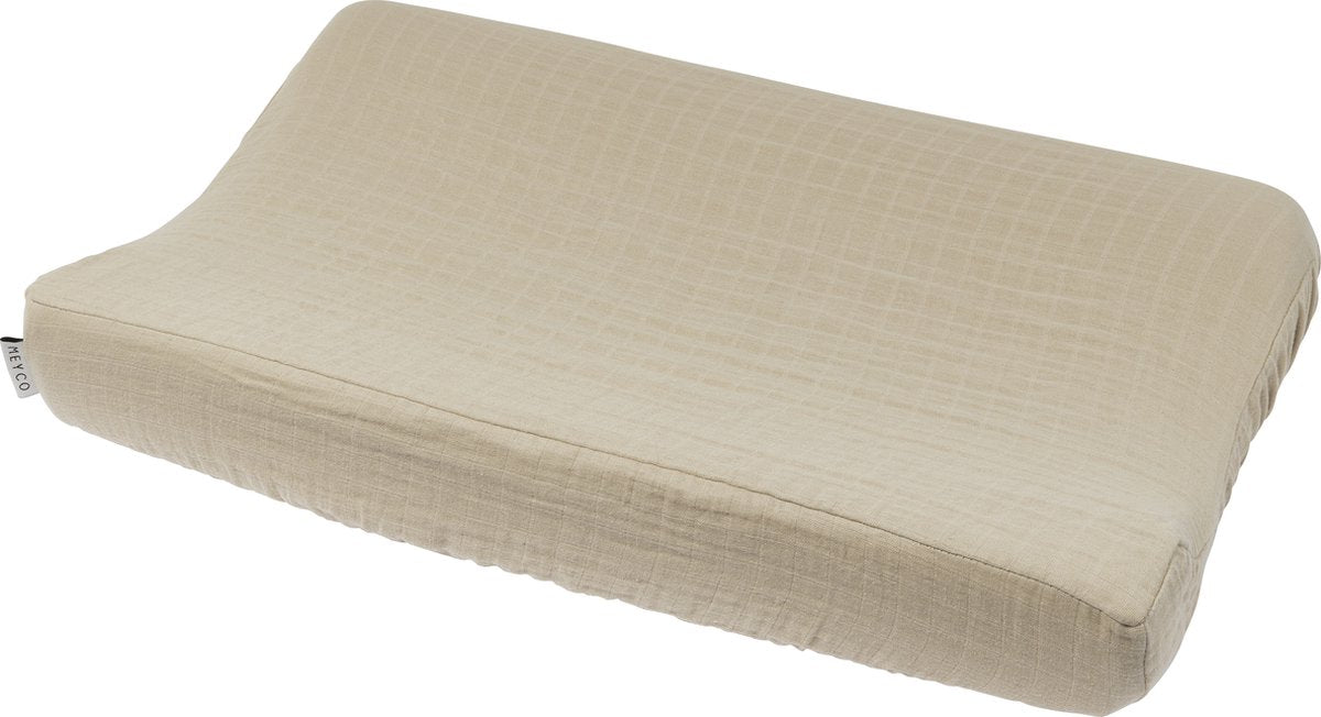 Meyco baby uni aankleedkussenhoes - pre-washed hydrofiel - sand - 50x70cm