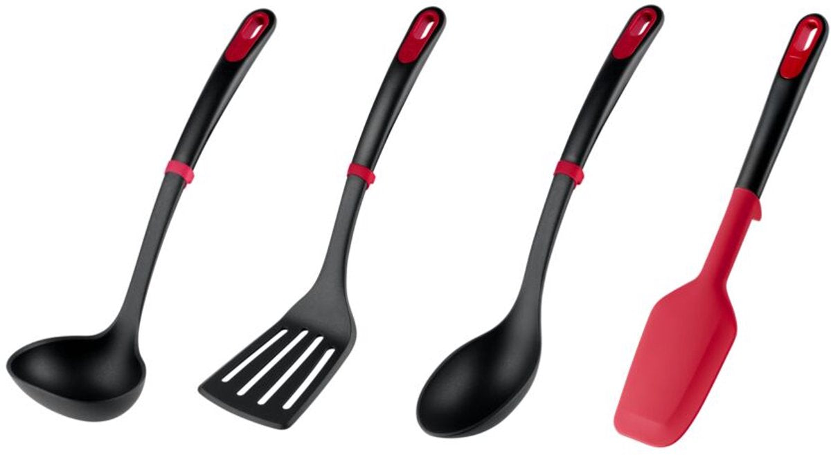Tefal ingenio plus - set di spatole - 4 pezzi - ergonomico - durevole