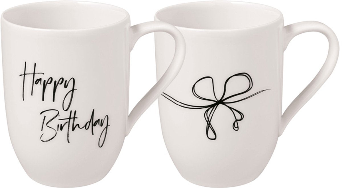 Villeroy boch kaffeebecher happy birthday statement 280 ml set van 2