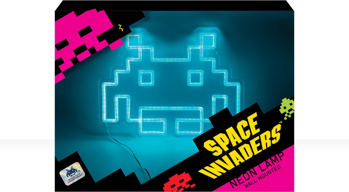 Scimmia pazza invasori spaziali - icona del gioco - lampada al neon