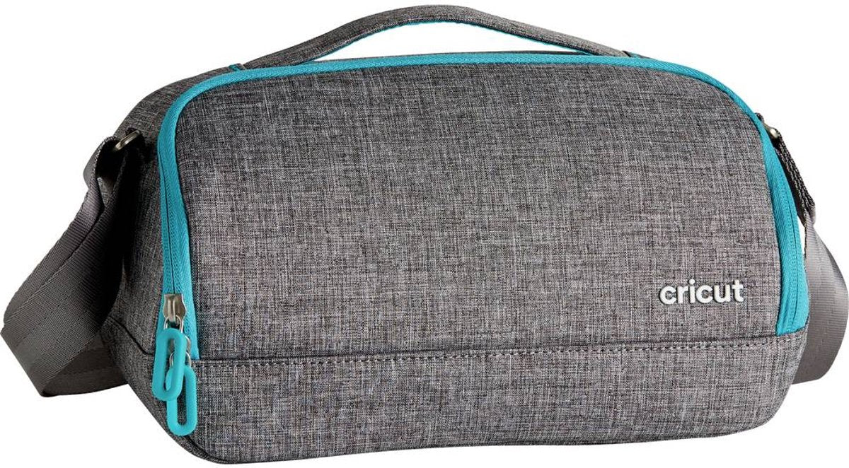 Bolsa de transporte Cricut gris, turquesa