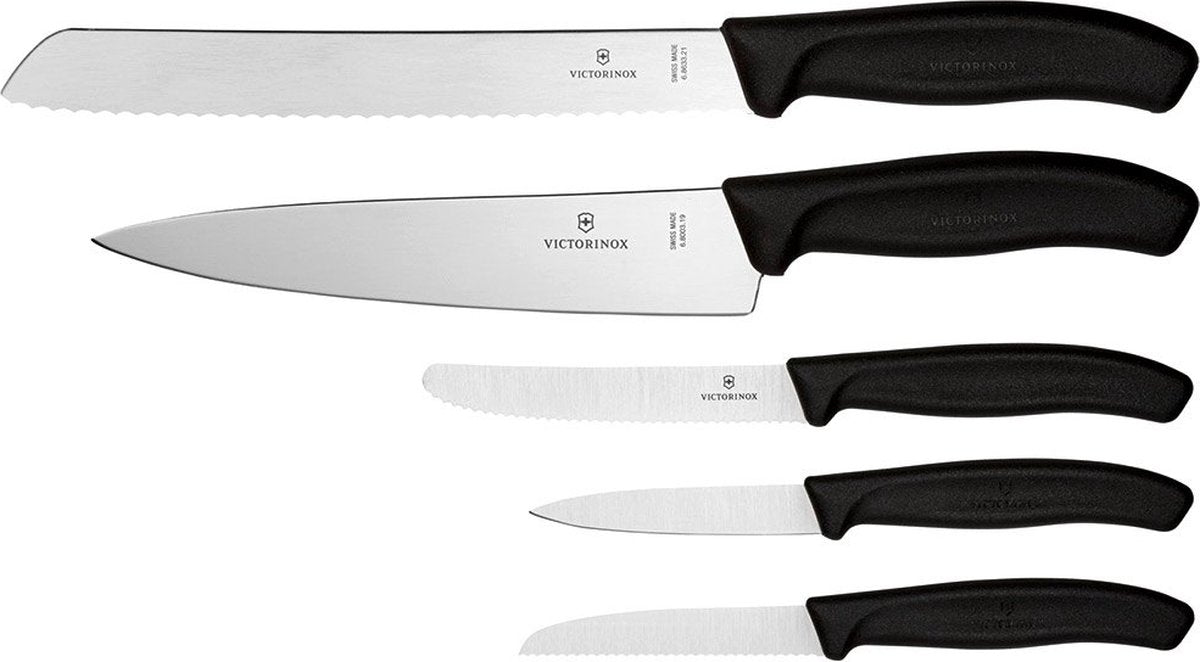 Juego de cuchillos de cocina Victorinox - 5 piezas - hoja de acero inoxidable - mango de plástico