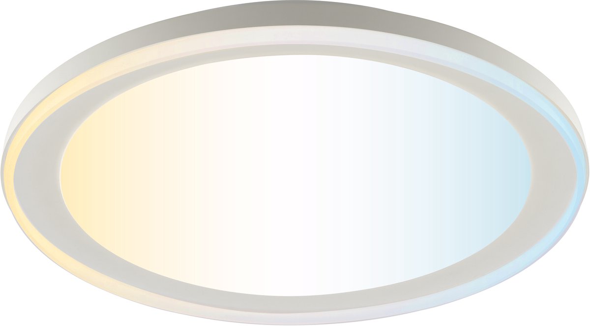 Brilliant pederson - plafoniera - led 10w - cct - 3000k-6500k - dimmerabile - luce notturna - timer - telecomando - bianco