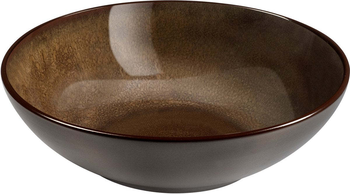 Medard de noblat - feeling bronze - piatto insalata e pasta 18 cm - 6 pezzi - grès