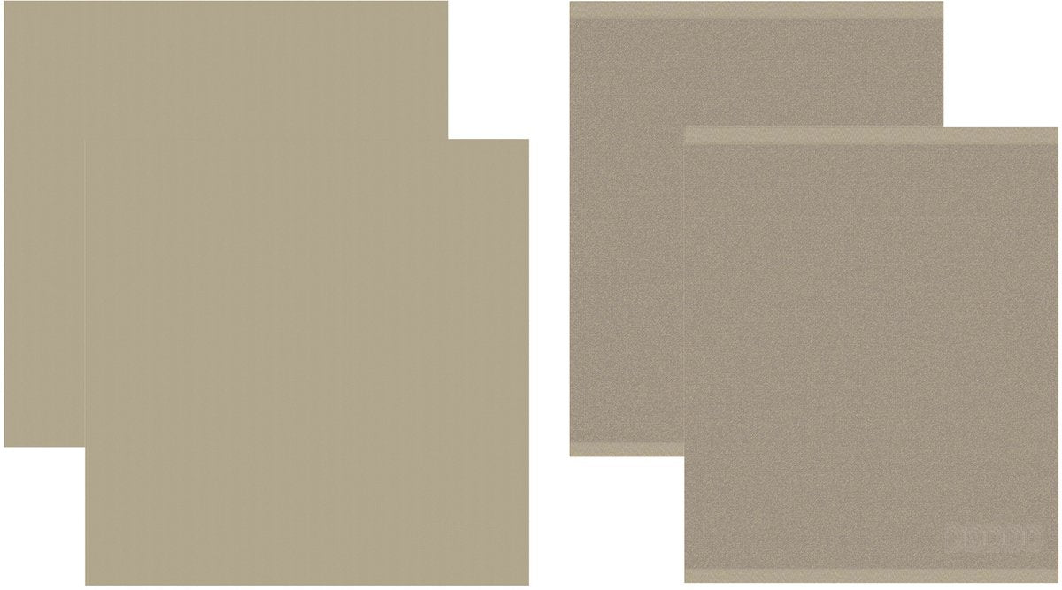 Ddddd - 2x paño de cocina + 2x paño de cocina - logo - gris topo