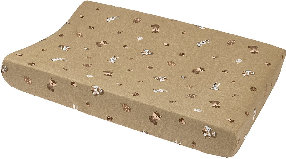 Meyco baby forest animals aankleedkussenhoes - sand - 50x70cm