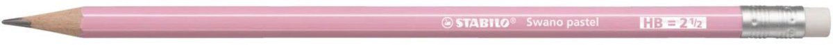Matita pastello Stabilo swano, hb, con gomma, rosa 12 pezzi