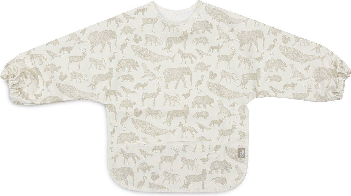 Babero Jollein impermeable con manga animales verde oliva