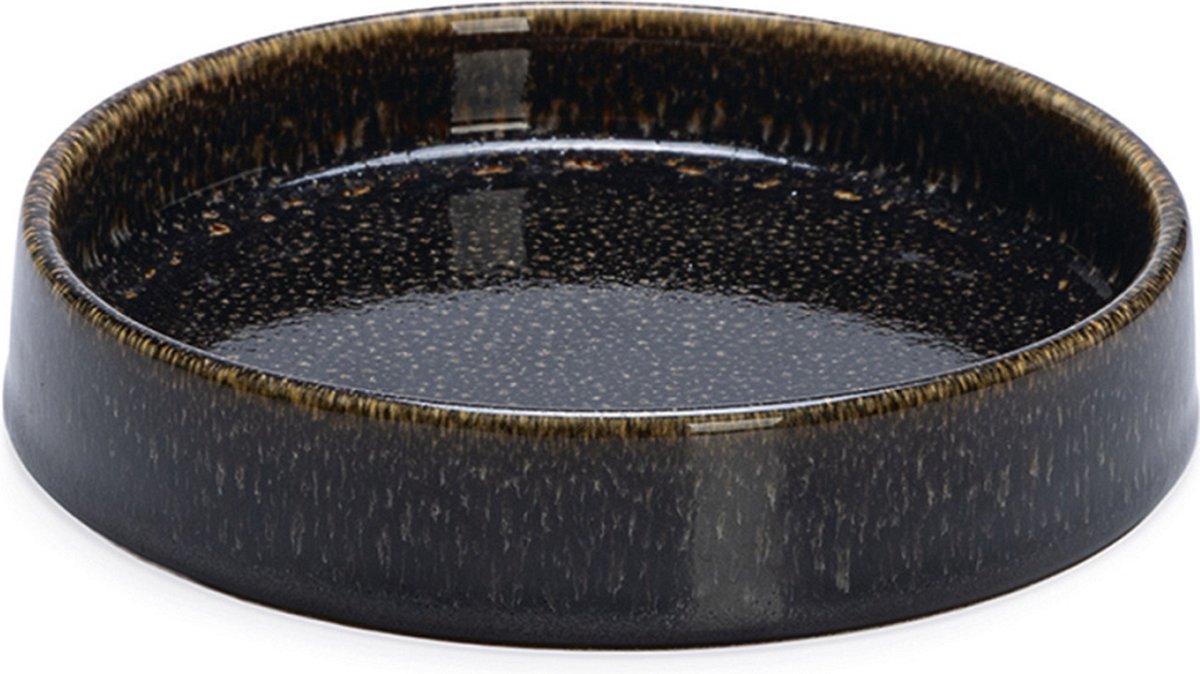 Designed by lotte eetbak jace - voerbak - drinkbak - kat - keramiek - zwart - 15 cm - 300 ml