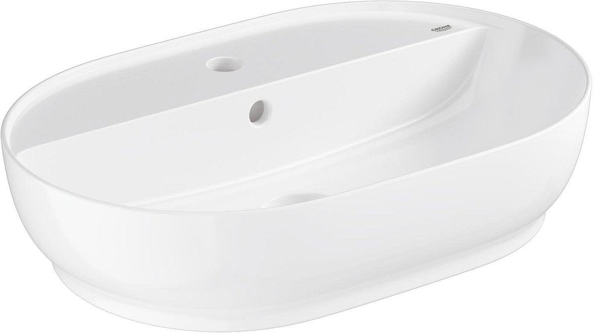 Grohe essence opzetwastafel – 50 cm – met kraangat overloop – glanzend keramiek – aquaceramic hyperclean – wit