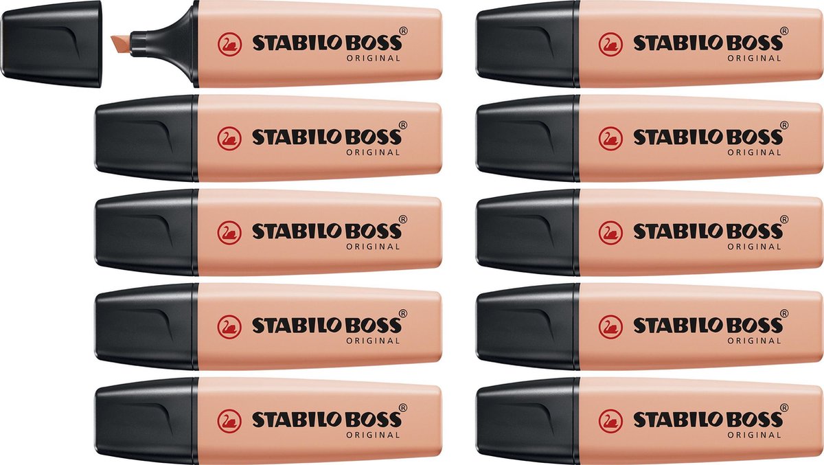 Stabilo boss original pastel - markeerstift - markeren met pastelkleuren - cremig perzik - doos 10 stuks
