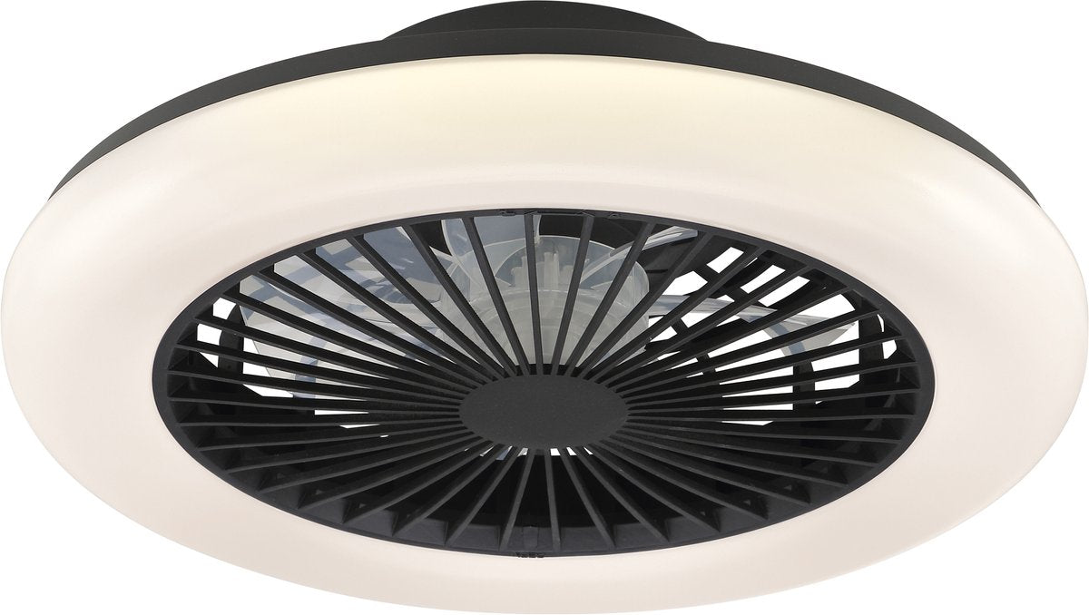 Brilliant montero - ventilatore da soffitto - led 20w - cct - 2700k-6500k - dimmerabile - telecomando - nero