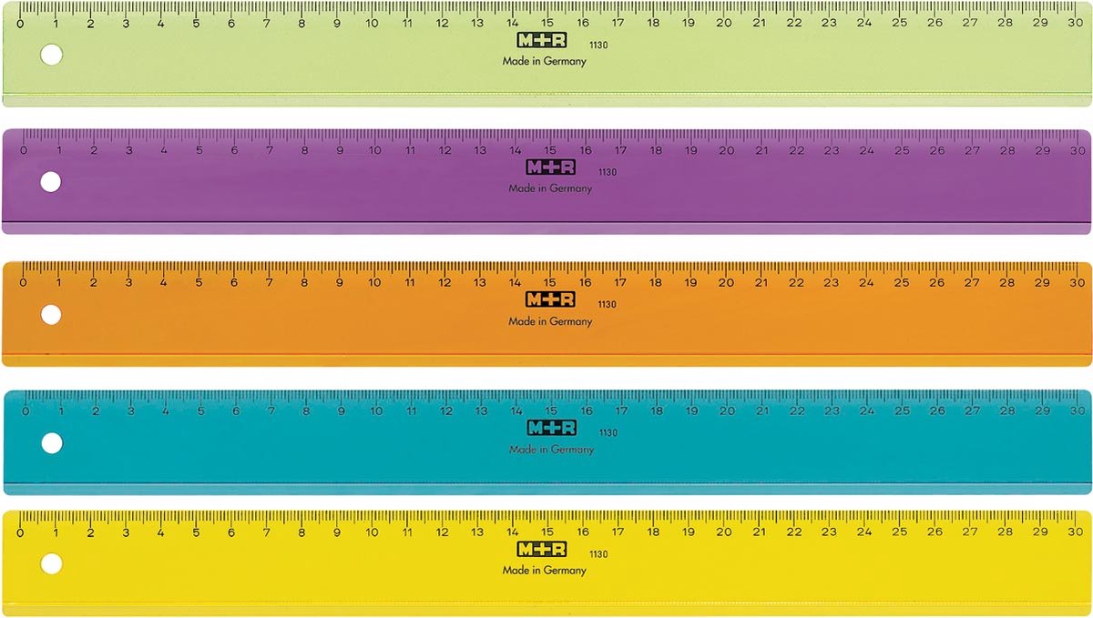 Righello senza marchio m+r 30cm plastica trasparente assortito