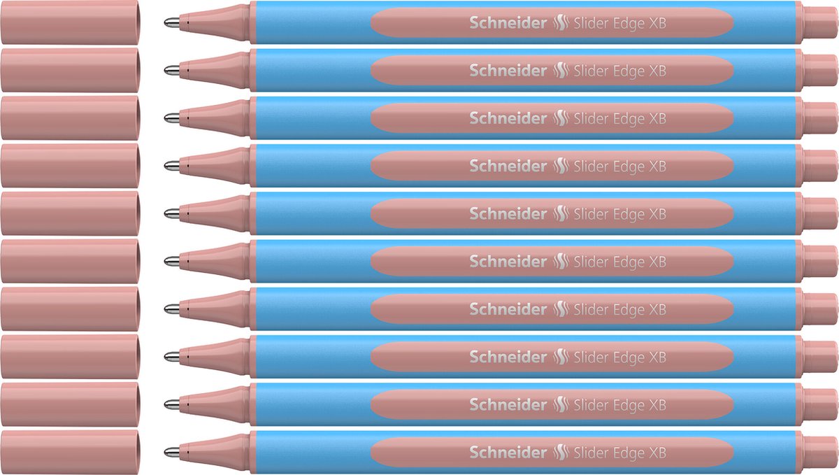 Bolígrafo schneider de instrumentos de escritura Schneider - pastel con borde deslizante - punta xb - rubor pastel - 10 piezas - s-152236-10