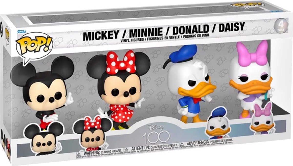 Funko pop paquete de 4: mickey minnie donald daisy - pop
