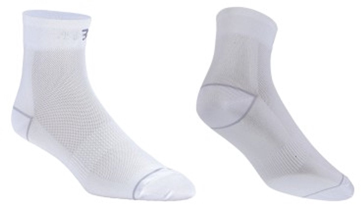 Bbb cycling cycling socks white - 2 pairs - length: 10cm - durable cycling socks summer - size 44 47 - cycling socks men and women - combifeet bso-06